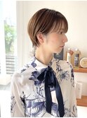 ショート/ショートボブ/ベージュ/髪質改善