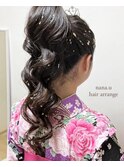 9-29 卒業式 ポニーアレンジ