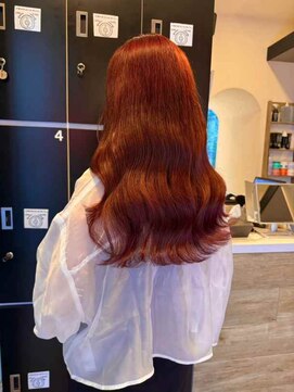 ダブル(W) レッドカラー/ロングウェーブ