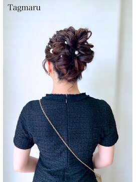 タグマル パールアレンジ☆華やか上めアップスタイル