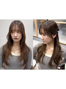 都内有名サロン出身スタイリストの高いカット技術で小顔効果が抜群◎結んでも可愛いStyle♪韓国系ヘアも☆