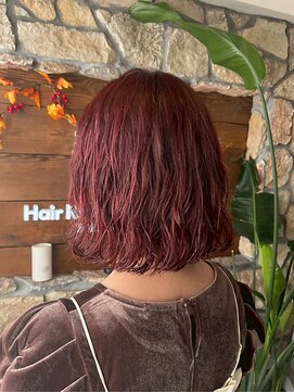 ヘアリゾート粋 ウナム 新宿東口店(enam) ローズブラウン/ショートボブ/カール