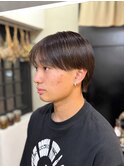 シースルーマッシュ/刈り上げ/グレージュ/ニュアンスパーマ