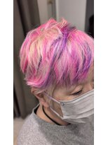 アース 菊名店(HAIR&MAKE EARTH)&nbsp;メッシュキャップでピンクカラー