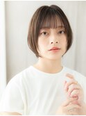 ハッシュカット/小顔ショート/オリーブベージュ/透明感カラーe