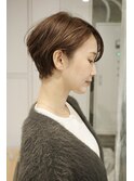 前髪なしショート/ドライパーマ/ダークシルバー/30代40代50代