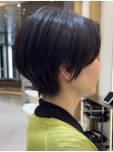 表参道髪質改善カラーウルフショートボブアッシュグレージュ40代