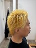 カット顔そり2回ブリーチ