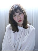 切りっぱなしロブヘアStyle×アディクシーカラー#くすみベージュ