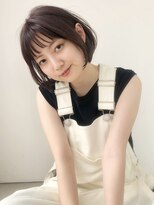 シスタ(SISTA)&nbsp;【SiSTA】田中シースルーバングアースカラー前下がりボブ