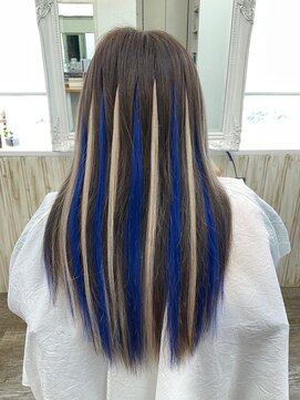 ウィスプヘアー(wisp HAIR) #プルエクステ　#ハイライトブルーとグレイ