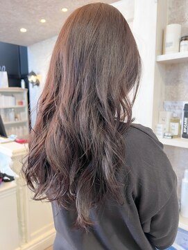 キャアリー(Caary) 福山市美容室Caary人気 赤みブラウン パーマレイヤーロング