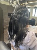 ハーフアップ ロングヘアセット ヘアアレンジ 大阪梅田茶屋町