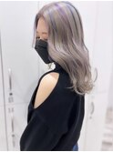 グレーパープルブルーmixカラーシルバーカラーケアブリーチ