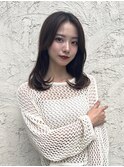 韓国前髪顔周りロング×インナーグレージュ[心斎橋/髪質改善]
