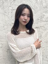 ロンド ストラーダ 心斎橋(Lond strada)&nbsp;韓国前髪顔周りロング×インナーグレージュ[心斎橋/髪質改善]