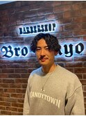 MEN'Sアッシュブラックツーブロックツイストスパイラル
