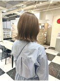 ボブ/切りっぱなしボブ/ブラウンベージュ