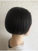 顎ラインボブアッシュブラックエアリーボブクールボブ