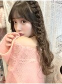 アイドルヘア ロングヘア 編みたらし ヘアメ