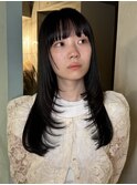 【徳岡】シャギーレイヤー　ローレイヤー　黒髪　ウルフカット