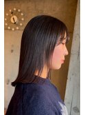 大人可愛い外ハネセミロングアッシュブラウン20代30代
