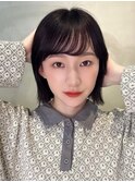 外ハネミニボブで垢抜け小顔カット/前髪あり前髪なし/恵比寿