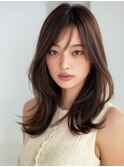 韓国/ベージュ/透明感カラー/レイヤーカット/艶髪