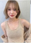 レイヤーボブ/ウルフボブ/ココアベージュ/小顔/切りっぱなし/646