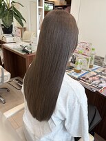 ヘアーアンドエステ ハラダ 滝ノ水店(Hair&Esthe Harada)&nbsp;ケアブリーチダブルカラー/オリーブグレージュ/ロング
