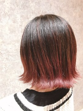ヘアー ブランコ(hair Blanco) 毛先のみグラデーションカラー、レッド