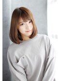 厚め前髪のワンカールボブスタイル