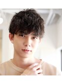 大人20代30代40代◎MEN'S HAIRアッシュブラックマッシュパーマ