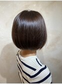 切りっぱなしナチュラルボブ/アレンジボブ/チョコレートカラー
