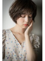 モッズヘア 上尾西口店(mod's hair)&nbsp;黒髪アッシュブラックくせ毛風マッシュボブv上尾30代40代50代