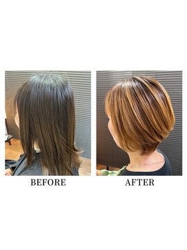 ヘアーメイク クーラ 行橋店(Hair make CURA) 白髪ぼかしハイライトベージュカラーコンパクトショート