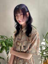 フレーム 博多店(FRAME)&nbsp;ラベンダー×ブラックインナー顔まわりレイヤーウルフ福岡／博多