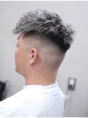 ツイストパーマ/短髪/ホワイトメッシュ/スキンフェード/姫路