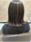 ハイライトグレージュボブ