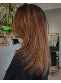 orange balayage×layercut