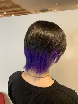 ルルバイアズール 草加店(LULU by azule) インナーカラー，パープル，ビビットカラー【草加】