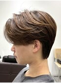毛流れセンターパートニュアンスパーマカルマヘアメンズパーマ