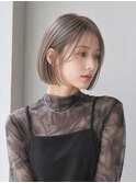 船橋駅ミントベージュモードミニボブ透明感寒色カラー