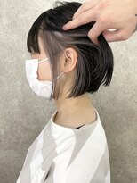 サンク 原宿 表参道(cinq)&nbsp;イヤリングカラー　ダブルカラーミニボブインナーカラーホワイト