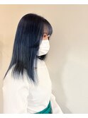 ネイビーブルー髪質改善トリートメント