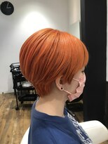 ヘアーサロンデフォーエバー(hairsalon de Forever) マッシュハンサムショート●ブリーチ１回ペールオレンジ