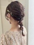 金箔ダウンスタイル/ダウンスタイル/編み込み/結婚式/二次会
