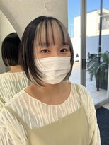 イオ ティラベント 鳳店(io tiravento)&nbsp;ナチュラルボブ×ブラックホワイト