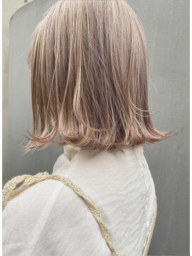 シーンヨコハマ 横浜店(SCENE yokohama) ミルキーベージュ×外ハネボブ