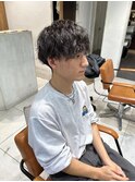 20代30代メンズスパイラルパーマワイルドオシャレ感アッシュ池袋